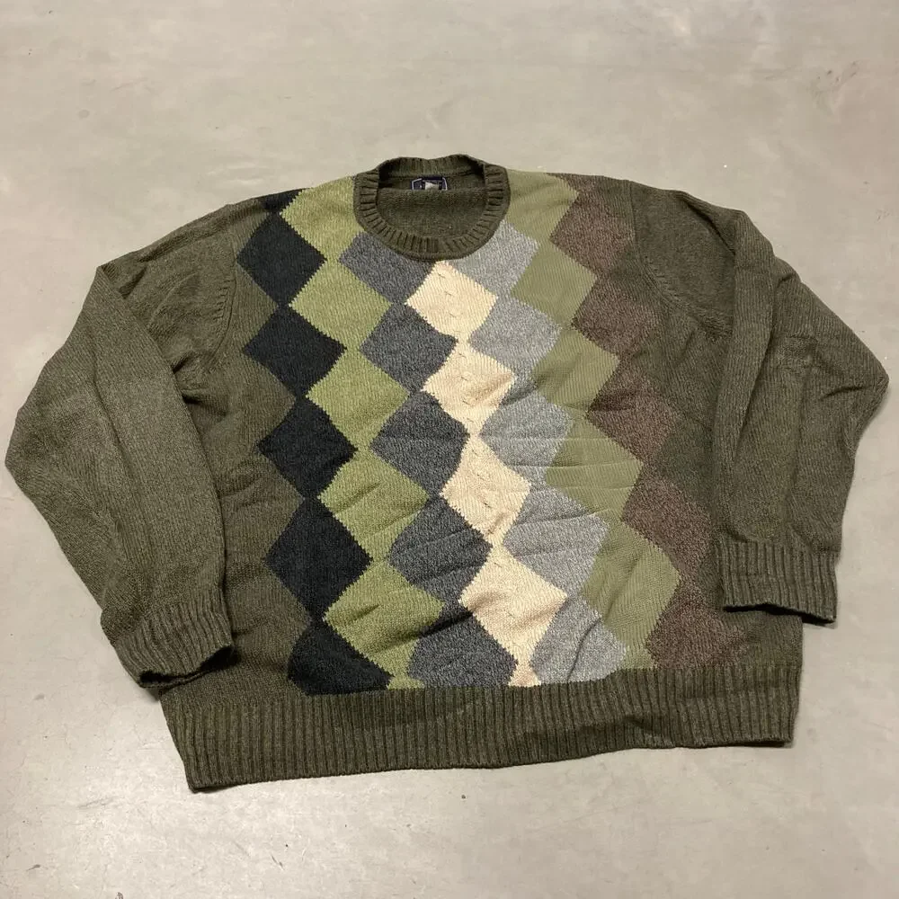 vintage y2k dockers patterned sweater